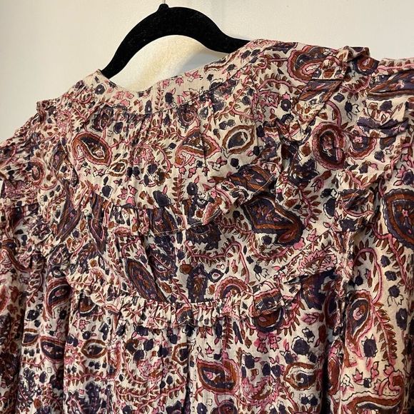 Cleobella Women Blouse V-neck Boho Cotton Organic Oversized Top Sz XS - Picture 14 of 14